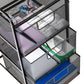 Mind Reader Office Storage Organizer with Mesh Drawers and Optional Wheels, Desktop and Under Desk Use, Metal Mesh, Black