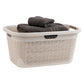 Mind Reader 40L Laundry Basket, Clothes Hamper, Linen Design, Plastic, 23.25”L x 15.25”W x 11”H
