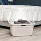 Mind Reader 40L Laundry Basket, Clothes Hamper, Linen Design, Plastic, 23.25”L x 15.25”W x 11”H
