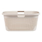 Mind Reader 40L Laundry Basket, Clothes Hamper, Linen Design, Plastic, 23.25”L x 15.25”W x 11”H