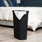 Mind Reader 40L Slim Laundry Hamper, Clothes Basket, Lid, Linen Design, Plastic, 18.5”L x 10.75”W x 23.5”H