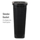 Mind Reader 40L Slim Laundry Hamper, Clothes Basket, Lid, Linen Design, Plastic, 18.5”L x 10.75”W x 23.5”H