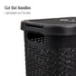 Mind Reader Slim Laundry Hamper with Lid, 40L Clothes Basket, Premium Wicker Design, Plastic