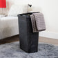 Mind Reader Slim Laundry Hamper with Lid, 40L Clothes Basket, Premium Wicker Design, Plastic