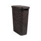 Mind Reader Slim Laundry Hamper with Lid, 40L Clothes Basket, Premium Wicker Design, Plastic