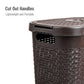 Mind Reader Slim Laundry Hamper with Lid, 40L Clothes Basket, Premium Wicker Design, Plastic