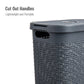 Mind Reader Slim Laundry Hamper with Lid, 40L Clothes Basket, Premium Wicker Design, Plastic