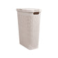 Mind Reader Slim Laundry Hamper with Lid, 40L Clothes Basket, Premium Wicker Design, Plastic