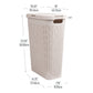 Mind Reader Slim Laundry Hamper with Lid, 40L Clothes Basket, Premium Wicker Design, Plastic