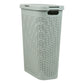 Mind Reader Slim Laundry Hamper with Lid, 40L Clothes Basket, Premium Wicker Design, Plastic