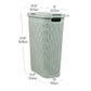 Mind Reader Slim Laundry Hamper with Lid, 40L Clothes Basket, Premium Wicker Design, Plastic