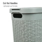 Mind Reader Slim Laundry Hamper with Lid, 40L Clothes Basket, Premium Wicker Design, Plastic