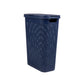 Mind Reader Slim Laundry Hamper with Lid, 40L Clothes Basket, Premium Wicker Design, Plastic