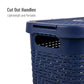 Mind Reader Slim Laundry Hamper with Lid, 40L Clothes Basket, Premium Wicker Design, Plastic