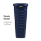 Mind Reader Slim Laundry Hamper with Lid, 40L Clothes Basket, Premium Wicker Design, Plastic