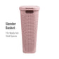 Mind Reader Slim Laundry Hamper with Lid, 40L Clothes Basket, Premium Wicker Design, Plastic