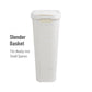 Mind Reader Slim Laundry Hamper with Lid, 40L Clothes Basket, Premium Wicker Design, Plastic