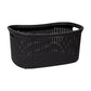 Mind Reader 40L Laundry Basket, Clothes Hamper, Wicker Design, Plastic, 23"L x 14.5"W x 11"H