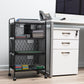 Mind Reader Cart with Drawers, Multipurpose Office Organizer, Utility Cart, Rolling Storage, Metal Mesh, Black