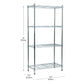 Mind Reader Storage Shelves, Garage Shelving, Storage Shelf, Pantry Org, Adjustable, Metal, 23.5"L x 11.75"W x 48"H, Silver