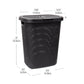 Mind Reader 50L Slim Laundry Hamper, Clothes Basket, Lid, Wicker Design, Plastic, 17.65"L x 13.75"W x 21"H