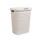 Mind Reader 50L Slim Laundry Hamper, Clothes Basket, Lid, Wicker Design, Plastic, 17.65"L x 13.75"W x 21"H