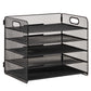 Mind Reader 5 Tier Paper Tray Desktop Organizer, Removable Shelves, Cut-Out Handles, Tool-Free Assembly, Metal Mesh, Black