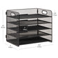 Mind Reader 5 Tier Paper Tray Desktop Organizer, Removable Shelves, Cut-Out Handles, Tool-Free Assembly, Metal Mesh, Black