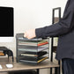 Mind Reader 5 Tier Paper Tray Desktop Organizer, Removable Shelves, Cut-Out Handles, Tool-Free Assembly, Metal Mesh, Black