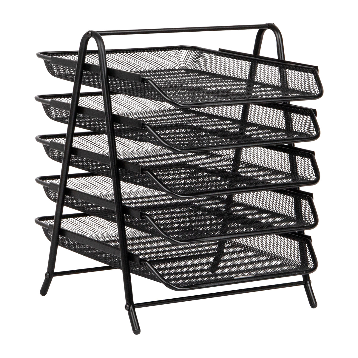 Mind Reader Paper Tray and File Folder Set, Desktop Organizer, Storage, Office, Metal Mesh, Black