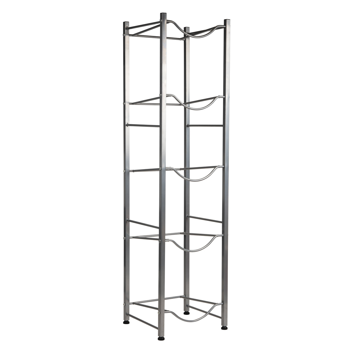 Mind Reader Water Jug Stand, Holds three or five 5 Gallon Jugs, Water Cooler, Rack, Metal, 13.5"L x 13.5"W, Silver