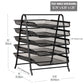 Mind Reader 5-Tier Paper Tray, Desktop Organizer, File Storage, Workspace, Office, Metal Mesh, 11.75"L x 14"W x 15"H