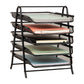 Mind Reader 5-Tier Paper Tray, Desktop Organizer, File Storage, Workspace, Office, Metal Mesh, 11.75"L x 14"W x 15"H