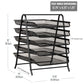 Mind Reader 5-Tier Paper Tray, Desktop Organizer, File Storage, Workspace, Office, Metal Mesh, 11.75"L x 14"W x 15"H