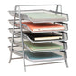 Mind Reader 5-Tier Paper Tray, Desktop Organizer, File Storage, Workspace, Office, Metal Mesh, 11.75"L x 14"W x 15"H