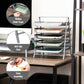 Mind Reader 5-Tier Paper Tray, Desktop Organizer, File Storage, Workspace, Office, Metal Mesh, 11.75"L x 14"W x 15"H