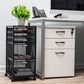 Mind Reader Multipurpose Rolling Storage Cart with Drawers, Office Organizer, Utility Cart, Metal Mesh, Black