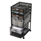 Mind Reader Multipurpose Rolling Storage Cart with Drawers, Office Organizer, Utility Cart, Metal Mesh, Black