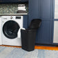 Mind Reader 60L Slim Laundry Hamper, Clothes Basket, Lid, Linen Design, Plastic, 18.25”L x 14.25”W x 23.5”H