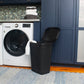 Mind Reader 60L Slim Laundry Hamper, Clothes Basket, Lid, Linen Design, Plastic, 18.25”L x 14.25”W x 23.5”H