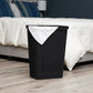 Mind Reader 60L Slim Laundry Hamper, Clothes Basket, Lid, Linen Design, Plastic, 18.25”L x 14.25”W x 23.5”H