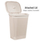 Mind Reader 60L Slim Laundry Hamper, Clothes Basket, Lid, Linen Design, Plastic, 18.25”L x 14.25”W x 23.5”H