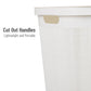 Mind Reader 60L Slim Laundry Hamper, Clothes Basket, Lid, Linen Design, Plastic, 18.25”L x 14.25”W x 23.5”H