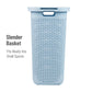 Mind Reader 60L Slim Laundry Hamper, Clothes Basket, Lid, Wicker Design, Plastic, 17.65"L x 13.75"W x 24.15"H