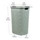 Mind Reader 60L Slim Laundry Hamper, Clothes Basket, Lid, Wicker Design, Plastic, 17.65"L x 13.75"W x 24.15"H