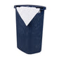 Mind Reader 60L Slim Laundry Hamper, Clothes Basket, Lid, Wicker Design, Plastic, 17.65"L x 13.75"W x 24.15"H