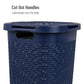 Mind Reader 60L Slim Laundry Hamper, Clothes Basket, Lid, Wicker Design, Plastic, 17.65"L x 13.75"W x 24.15"H