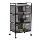 Mind Reader Multipurpose Rolling Cart with Drawers, Office Storage Organizer, Utility Cart, Metal Mesh, Black