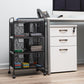 Mind Reader Multipurpose Rolling Cart with Drawers, Office Storage Organizer, Utility Cart, Metal Mesh, Black