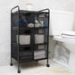 Mind Reader Multipurpose Rolling Cart with Drawers, Office Storage Organizer, Utility Cart, Metal Mesh, Black